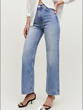 Reformation Wilder High Rise Wide Leg Cropped Jeans